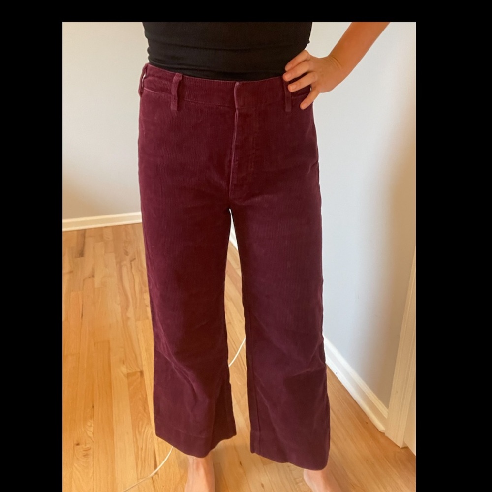 Abercrombie Annie High Rise Wide Leg Corduroy Pant